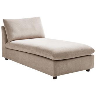 Beliani Beliani - Chaise Longue Elegante Tapicer&iacute;a De Poli&eacute;ster Sin Brazos Muebles De Sala De Estar Gris Pardo Vizille
