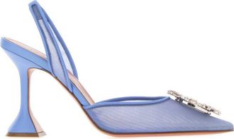 Amina Muaddi Blue Mesh Begum Pumps