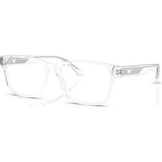 Emporio Armani 55mm Rectangle optical glasses in Transparent at Nordstrom