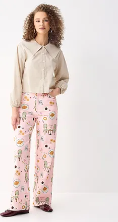 Twik Womens Parisian caf&eacute; wide-leg jean