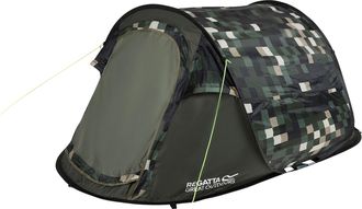 Regatta Unisex Malawi Pixelated 2 Person Pop-Up Tent (Multicoloured) - Green - One Size