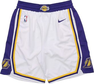 Nike NBA Association Edition SW Fan Edition Lakers Basketball Shorts White AJ5616-100