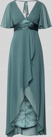 Jake*s Midikleid aus Chiffon mit tiefem V-Ausschnitt in Schilf Melange, Gr&ouml;&szlig;e 32