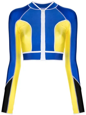 Duskii Jem crop swim top - women - Nylon/Spandex/Elastane - 8 - Blue
