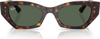 Ray-Ban Zena 49mm Geometric Sunglasses in Havana /Dark Green at Nordstrom
