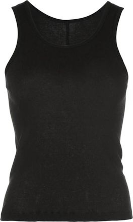 Wardrobe.NYC Zwarte Katoenen Geribbelde Tanktop - Dames - Tops zonder mouwen - Zwart - S - Katoen - Tops