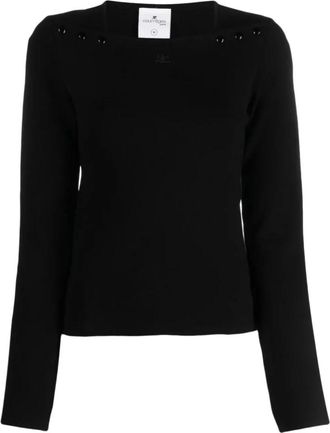 Courr&egrave;ges Milano Knit Sweater - Dames - Sweatshirts - Zwart - XS - Hoodies & sweatvesten