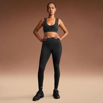 Nike Womens SKIMS Matte High-Waisted V-Line 26 Leggings in Black | BOLEG7008W-OBD