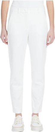 Max Mara Rechte broek van viscose met Milano-stiksels - Dames - Slim Fit Broeken - Wit - S - Broeken