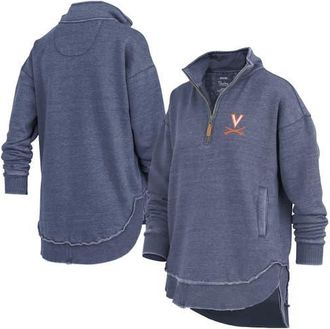 Pressbox Womens Pressbox Navy Virginia Cavaliers Northfork Sojourn Poncho Quarter-Zip Sweatshirt at Nordstrom, Size Xx-Large