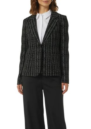 Comma Jackenblazer COMMA, Damen, Gr. 36, grau (grau, schwarz), Boucl&eacute;, Obermaterial: 63% Polyester, 25% Viskose, 10% metallisierte Fasern, 2% Elasthan, kari