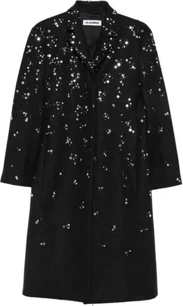 Jil Sander wollen jas met riem