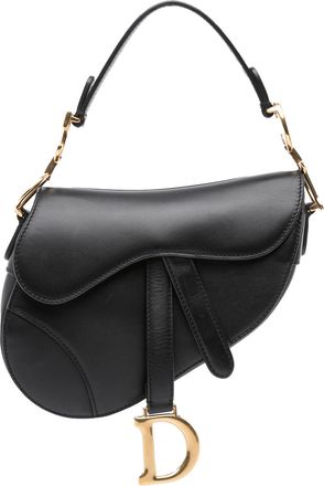 Dior Pre-owned Womens Saddle Handbag D Charm - Black Leather - One Size