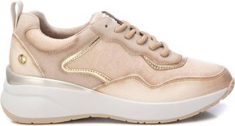 Xti Womens Suede Metallic Sneakers In Beige