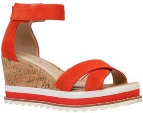 Pelle Moda Westyn Ankle Strap Platform Wedge Sandal in Red Orange at Nordstrom Rack, Size 9.5