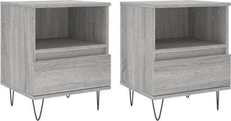 vidaXL Vidaxl - Bedside Cabinets 2 pcs Grey Sonoma 40x35x50 cm Engineered Wood