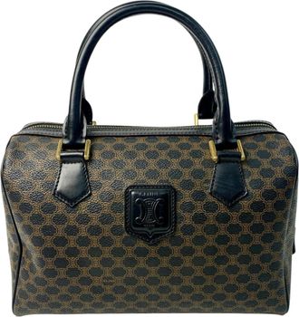 Celine Black Brown Leather Boston Bag (Pre-Owned)