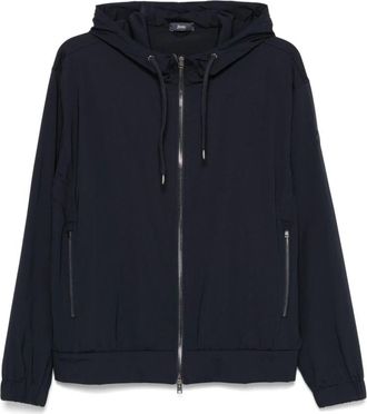Herno Nylon Jersey Sweatshirt - Heren - Vesten met rits - Blauw - XL - Nylon - Hoodies & sweatvesten