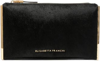 Elisabetta Franchi Cowhide Clutch Bag - Dames - Clutches - Zwart - ONE Size - Leer - Tassen