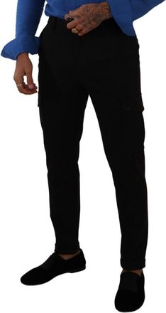 Dolce & Gabbana Mens Viscose Blend Skinny Cargo Pants Black Nylon Elastane