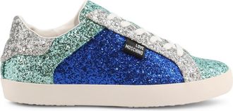 Love Moschino Glitter Platform Sneakers with Round Toe