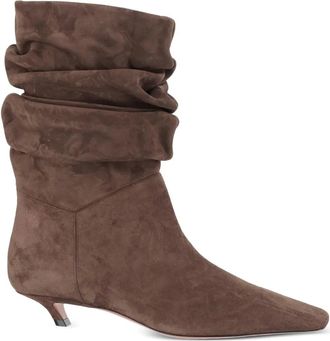 Amina Muaddi Stivali Jamie - Marrone