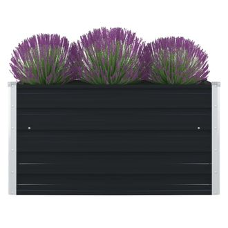 vidaXL Vidaxl - Jardinera Elevada De Acero Galvanizado Antracita 100x100x45 Cm