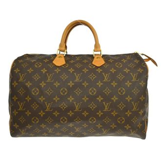 Louis Vuitton Speedy Handbag Monogram Canvas Brown Canvas Handbag (Pre-Owned)