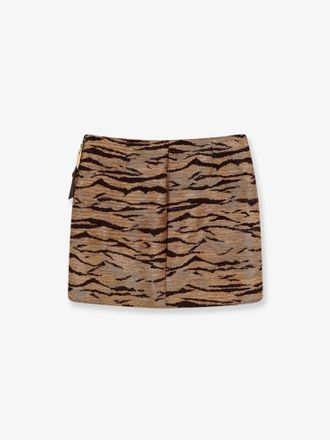 Elisabetta Franchi Embroidered Polyester Mini Skirt - Brown