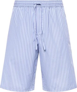 Dolce & Gabbana Striped Poplin Bermuda Shorts - Heren - Korte Broeken - Blauw - XL - Katoen - Korte Broeken