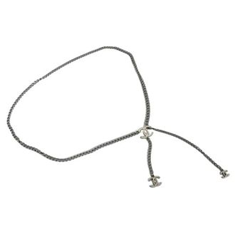 Chanel Pre-owned CC Metal Thin Belt - female - Chanel Vintage - Vintage Belts - Gray - ONE SIZE - Pre-owned