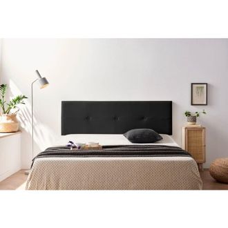 Moonia Cabecero Tapizado Napoli Polipiel 115x50x5 Cm - Negro - Moonia