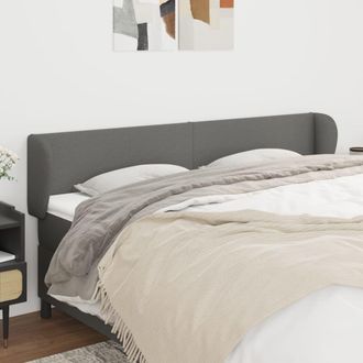 vidaXL Cabecero De Tela Gris Oscuro 163x23x78/88 Cm Vidaxl