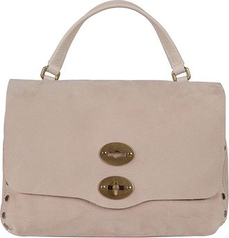 Zanellato Tassen, Dames, Paars, ONE Size, Leer, Beige Leren Top Handvat Schoudertas