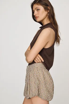 ASTR the Label Margeen Pleated High-Waisted Shorts