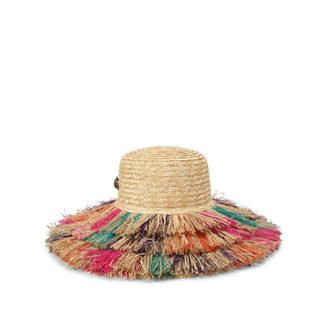 Kurt Geiger Womens Raffia Wide Brim Hat Hat - Multicolour Fabric - One Size
