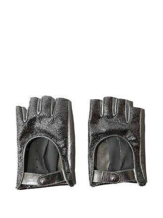 Chanel leather gloves - women - Calf Leather - One Size - Silver