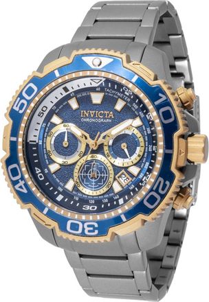 Invicta TI-22 49496 Herenhorloge - Quartz Uurwerk - Titanium met Blauwe Wijzerplaat - 48 mm