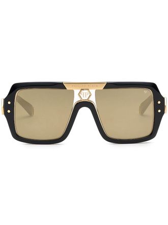 Philipp Plein Eyewear Zonnebril met vierkant montuur - Zwart