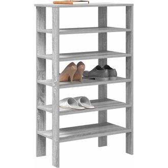 vidaXL Shoe Rack Grey Sonoma 61x32x105 cm Engineered Wood Vidaxl