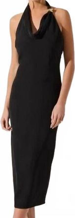 Astr Alanna Cowl Neck Halter Dress In Black