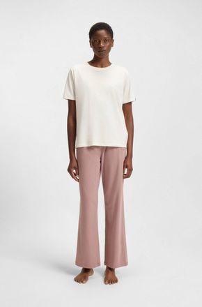 HUGO BOSS Schlafanzug BOSS CI Short Set, Damen, Gr. XL, braun (light, pastel braun 230), Jersey, Obermaterial: 95% Baumwolle, 5% Elasthan, Rundhals, Homewear-Se