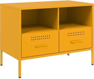 vidaXL Vidaxl - Mueble Para Tv Acero Amarillo Mostaza 68x39x50,5 Cm