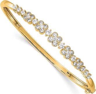Diamond2Deal 14K Gold Round cut 1.5 Ct Lab Grown Diamond Bangle Bracelet