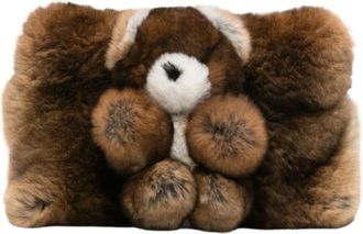 Anita Bilardi Teddy-Bear-Motif Faux-Fur Clutch Bag - Dames - Clutches - Bruin - ONE Size - Tassen