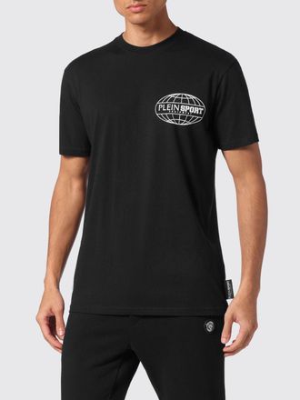 Plein Sport T-shirt in jersey di cotone con logo posteriore a contrasto