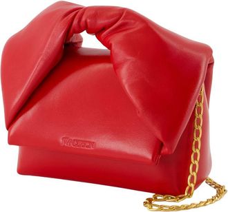 J.W.Anderson Womens Twister Crossbody Bag Red Lambskin