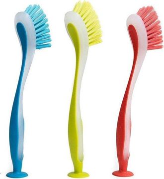 OEM Cepillo Para Platos Con Ventosa, Juego De 3 Cerdas Resistentes Para Fregar