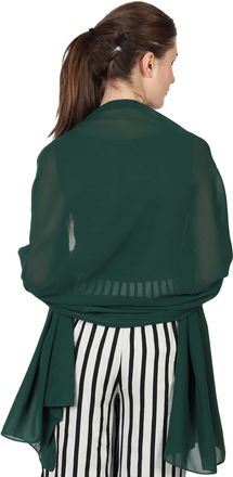 World of Shawls World of Scarfs Soft Chiffon Scarves Shawls Wraps for Wedding Evening Party Special Occasions Big Size 90 x 190 Cms (Bottle Green)