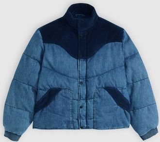 Levi's Womens Premium Down Jacket In Medium Wash